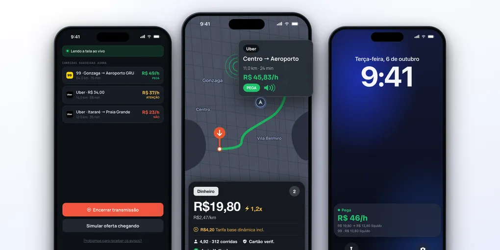 Corrida Lucrativa vs Mystro vs Corridex vs GigU: qual app para motorista é o mais completo no iPhone?