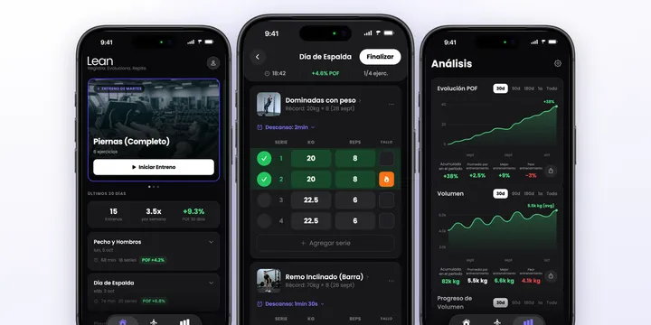 Lean vs Hevy vs Strong: ¿qué app de entrenamiento de gimnasio es la más completa en iPhone?